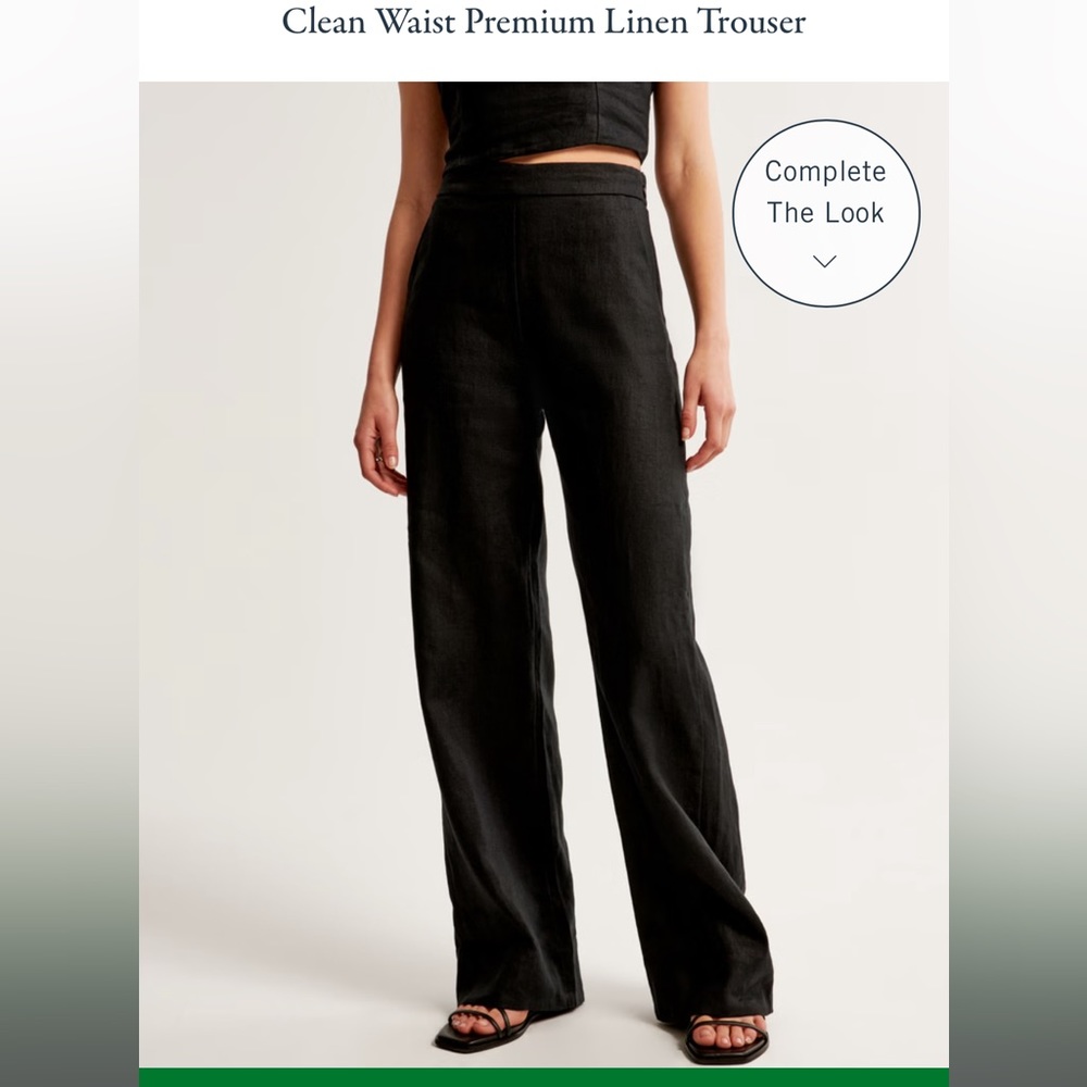 Abercrombie Clean Waist Premium Linen Trouser - NWT